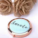 Personalized Compact Mirror Bridesmaid Gift Custom Image Gift for Her 2x Magnification