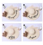 Personalized Beach Floppy Hat, Mrs Sun Hat Custom Honeymoon Bride Statement Hat