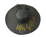Personalized Beach Floppy Hat, Mrs Sun Hat Custom Honeymoon Bride Statement Hat
