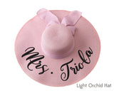 Personalized Beach Floppy Hat, Mrs Sun Hat Custom Honeymoon Bride Statement Hat