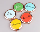 Personalized Compact Mirror Bridesmaid Gift Custom Image Gift for Her 2x Magnification