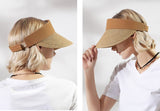 Natural Raffia Ladies Visor, Summer Straw Baseball Cap Sports Visor Customizable