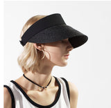 Natural Raffia Ladies Visor, Summer Straw Baseball Cap Sports Visor Customizable