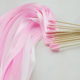 Pink Ribbon Wand Wedding Ceremony Decor Photo Prop