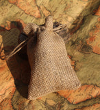 Rustic Natural Burlap Bags w/ Love Skeleton Key Charm Wedding Favor Holder