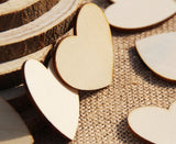 Wood Heart Wedding Confetti Decor DIY Charms Table Scatter (Set of 20)
