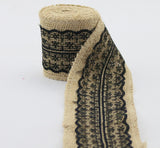 Natural Burlap Jute Rolls with Lace Ribbon (Set of 4)