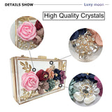 Transparent Wedding Clutch Purse Flower Pearl Acrylic Clutch Bags