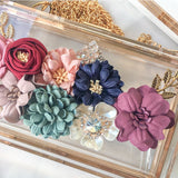 Transparent Wedding Clutch Purse Flower Pearl Acrylic Clutch Bags