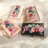 Transparent Wedding Clutch Purse Flower Pearl Acrylic Clutch Bags