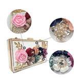 Transparent Wedding Clutch Purse Flower Pearl Acrylic Clutch Bags