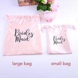 Personalized Satin Drawstring Gift Bag Jewelry Pouch Wedding Favor Party Candy Bag