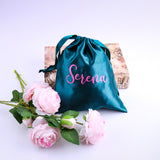 Personalized Satin Drawstring Gift Bag Jewelry Pouch Wedding Favor Party Candy Bag