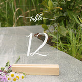 Acrylic Wedding Table Number with Base 4.7"x7" Clear Reception Photograph Prop