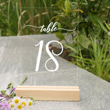 Acrylic Wedding Table Number with Base 4.7"x7" Clear Reception Photograph Prop