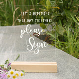 Acrylic Wedding Sign, 4.7"x7" Clear Reception Photograph Prop Memorial Guestbook