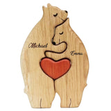 Personalized Wooden Bear Family Puzzle – Custom Name Puzzle for Mom, Dad & Kids – Ideal Gift for Mother’s Day, Christmas