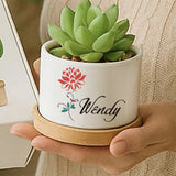 Custom Cute Succulent Planter, Flower Cactus Pot Going Away Farewell Gift