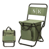 Personalized Fishing Chair with Cooler Bag, Compact Foldable Fishing Stool for Outdoor Hunting Camping, Heavy Duty Portable Small Chair for Adults