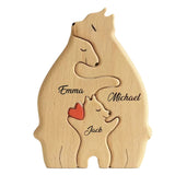 Personalized Wooden Bear Family Puzzle – Custom Name Puzzle for Mom, Dad & Kids – Ideal Gift for Mother’s Day, Christmas