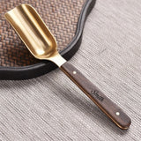 Personalized Metal Tea Scoop with Wooden Handle – Multipurpose Coffee Teaspoon, Measuring Shovel Spoon for Loose Leaf Tea, Coffee Beans, Milk Powder, Spices – Household Kitchen Tool