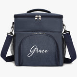 Personalized Double Deck Lunch Bag – Insulated Leakproof Soft Cooler for Adults, Large Lunch Box for Work, Camping, Beach, Picnic & Travel