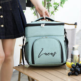 Personalized Double Deck Lunch Bag – Insulated Leakproof Soft Cooler for Adults, Large Lunch Box for Work, Camping, Beach, Picnic & Travel