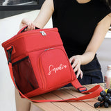 Personalized Double Deck Lunch Bag – Insulated Leakproof Soft Cooler for Adults, Large Lunch Box for Work, Camping, Beach, Picnic & Travel