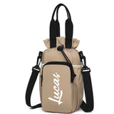 Personalized Water Bottle Holder with Strap, Water Bottle Carrier Bag Sling Sleeve with Adjustable Shoulder Strap & Handle and Large Phone Pocket for Walking Hiking Travelling for 40oz