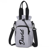 Personalized Water Bottle Holder with Strap, Water Bottle Carrier Bag Sling Sleeve with Adjustable Shoulder Strap & Handle and Large Phone Pocket for Walking Hiking Travelling for 40oz