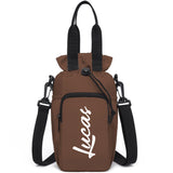 Personalized Water Bottle Holder with Strap, Water Bottle Carrier Bag Sling Sleeve with Adjustable Shoulder Strap & Handle and Large Phone Pocket for Walking Hiking Travelling for 40oz
