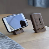 Personalized Wood Phone Stand, Custom Wooden Holder for Desk, Compatible with iPhone, iPad & All Cell Phones