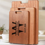 Personalized Solid Ebony Wood Cutting Board, Heavy Duty Edge Grain Butcher Block, Thick Hardwood Metal Chopping Board, Idea Kitchen Appliances For Meat And Charcuterie