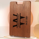 Personalized Solid Ebony Wood Cutting Board, Heavy Duty Edge Grain Butcher Block, Thick Hardwood Metal Chopping Board, Idea Kitchen Appliances For Meat And Charcuterie