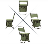Personalized Fishing Chair with Cooler Bag, Compact Foldable Fishing Stool for Outdoor Hunting Camping, Heavy Duty Portable Small Chair for Adults