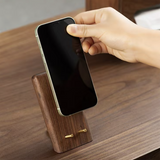 Personalized Wood Phone Stand, Custom Wooden Holder for Desk, Compatible with iPhone, iPad & All Cell Phones
