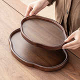 Personalized Walnut Wood Serving Platter Custom Engraved Natural Wood Tray for Tea & Coffee, Ideal for Gift Giving