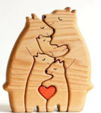 Personalized Wooden Bear Family Puzzle – Custom Name Puzzle for Mom, Dad & Kids – Ideal Gift for Mother’s Day, Christmas