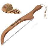 Personalized Walnut Bread Slicer Set – Engravable Gift for Bakers, Magnetic Storage & Adjustable Thickness