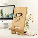 Personalized Wooden Phone & iPad Stand – Portable Desk Holder for All Cell Phones, Home Office Essential