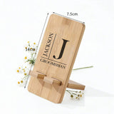 Personalized Wooden Phone & iPad Stand – Portable Desk Holder for All Cell Phones, Home Office Essential