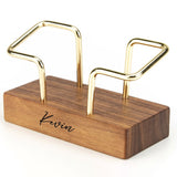 Custom Wooden Business Card Holder – Personalized Engraved Desk Card Case with Name or Logo, Unique Gift for Men and Women, Professional Office Accessory