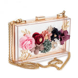 Transparent Wedding Clutch Purse Flower Pearl Acrylic Clutch Bags