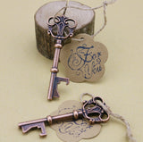 Wedding Favor Skeleton Key Bottle Opener with For You Tag Stamped - Copper