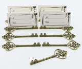 Bulk Small Vintage Skeleton Key Shaped Place Card Holder Wedding Favors