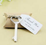 wadbeev® Favor Box w/ Silver Skeleton Key Bottle Opener and Escort Card Wedding Party Favor