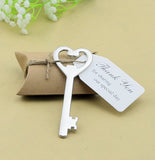 wadbeev® Favor Box w/ Silver Skeleton Key Bottle Opener and Escort Card Wedding Party Favor