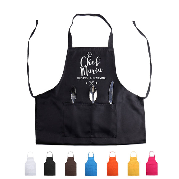 Personalized Apron Pocket Gift for Mother Grandmother Custom Text Cooking Chef Gift