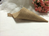 Handmade Burlap Cone Rice Tosser Chair Decor Hanging Burlap Basket Pew