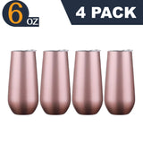 4 Pack, 6 oz Tumblers Stainless Steel Bottle Insulated Cup Bridesmaid Proposal Box Gift